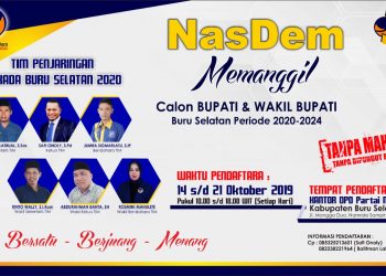 Buka Pendaftaran  Calkada Bursel 2020,  Nasdem  : Tanpa Mahar.