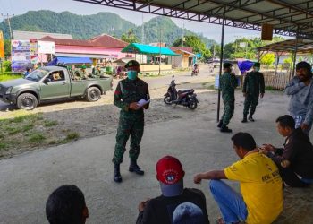 Kipan D 731 Kabaresi Bagi Selebaran Tentang Bahaya Virus Corona