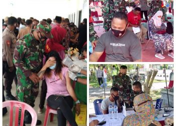 Babinsa Sukseskan Program Serbuan Vaksinasi Covid 19 di Buru – Bursel