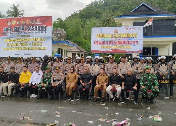 Polres Bursel Gelar Pasukan Operasi Mantap Brata Salawaku Pengamanan Pemilu 2024