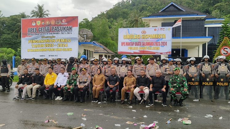 Polres Bursel Gelar Pasukan Operasi Mantap Brata Salawaku Pengamanan Pemilu 2024