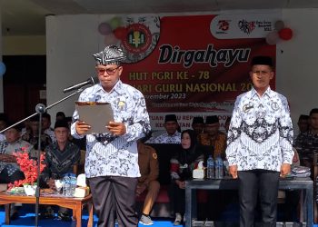 Momentum HUT ke 78 PGRI dan HGN 2023 Di Kecamatan Kepala Madan Berlangsung Khidmat