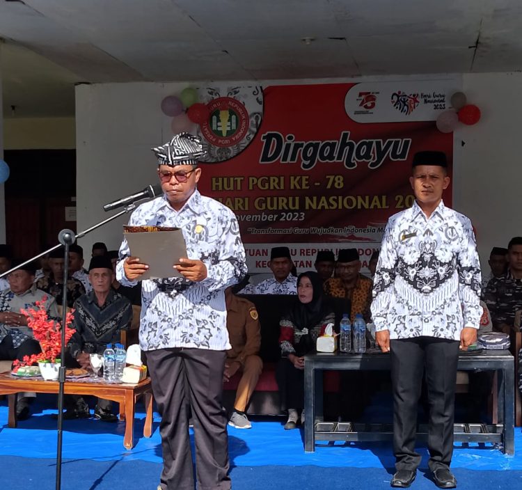 Momentum HUT ke 78 PGRI dan HGN 2023 Di Kecamatan Kepala Madan Berlangsung Khidmat