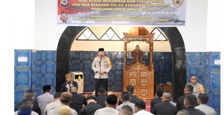 Polda Maluku Peringati Isra Mi’raj dan Doa Bersama Jelang Pengamanan Pemilu 2024