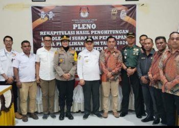 Djalaludin Salampessy, PJ. Bupati Buru Bersama Forkopimda Hadiri Rapat Pleno KPU