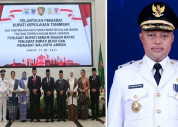 Gubernur Maluku Menyerahkan SK Perpanjangan Masa Jabatan Pj.Bupati Buru