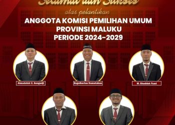 Ketua KPU RI Lantik 5 Komisioner KPU Maluku Periode 2024-2029