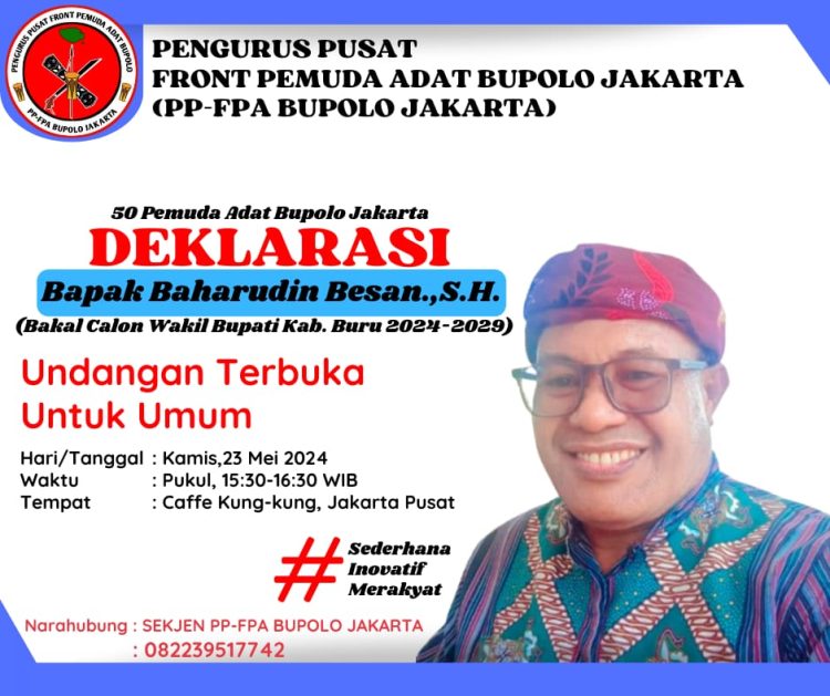 Putra Adat Bahrudin Besan Siap Maju Wakil Bupati Buru