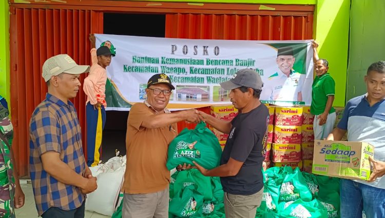 Tamang BAE Raja Aziz Hentihu Bagikan Ribuan Paket Sembako ke Korban Banjir