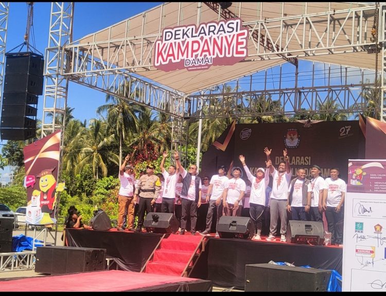 KPU Bursel Deklarasi Kampanye Damai Bersama Tiga Paslon, SAH, LHM GES Dan Walinusa