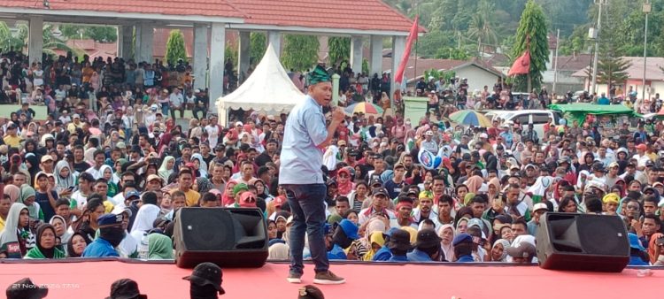 Kampanye Akbar BASIS, Ketua DPRD Kabupaten Buru, Bambang L. Buana Mengajak Semua Masyarakat Pilih Paslon Nomor 3