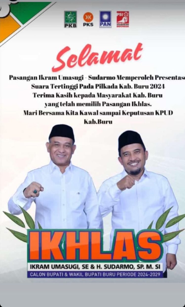 Ikram – Sudarmo Banjir Ucapan Selamat , Aziz Terima Kemenangan IKHLAS