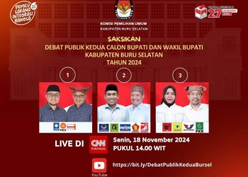 KPU Sukses Gelar Debat Kedua Pilkada Bursel 2024 di Gedung Serbaguna Namrole