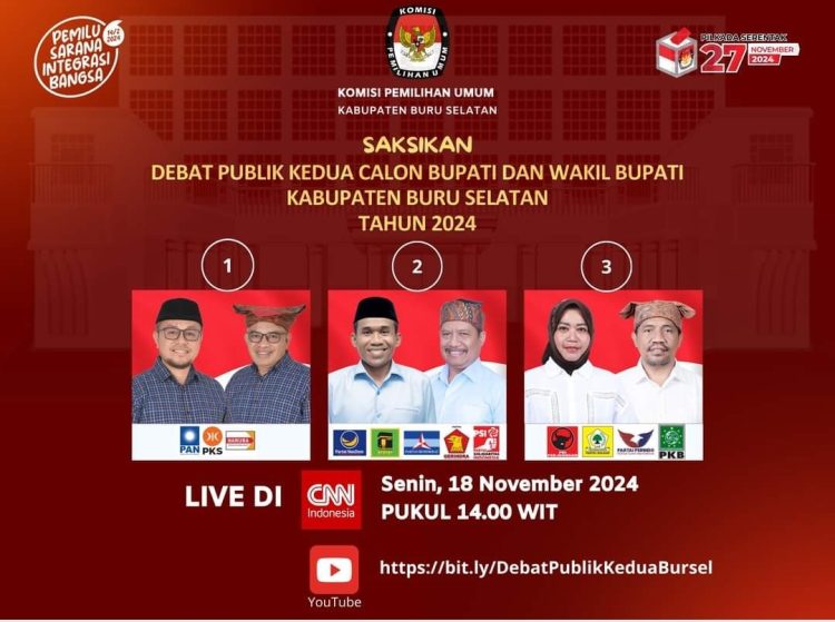 KPU Sukses Gelar Debat Kedua Pilkada Bursel 2024 di Gedung Serbaguna Namrole
