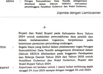 Ketua KPU Kabupaten Buru Langgar PKPU Nomor 8 Tahun 2022