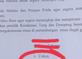 HMI Buru Demo Minta Polres Buru Tangkap Coken dan Mustakim