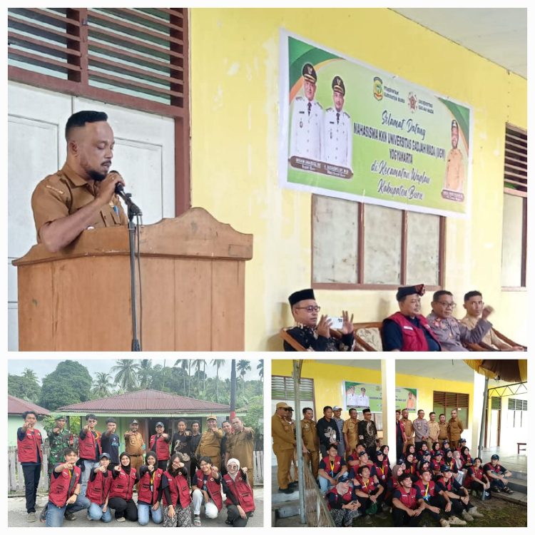 Camat Waplau Haris Sambut 30 Mahasiswa KKN UGM dan Dosen Pembimbing