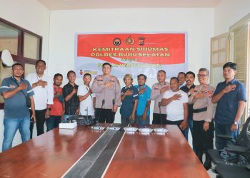 Pererat Kemitraan, Polres Bursel Jalin Silaturahmi dengan Rekan – Rekan Jurnalis
