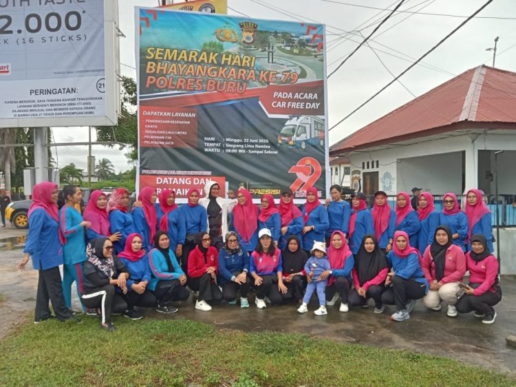 Rayakan HUT Bhayangkara ke-79, Polres Buru Gelar Car Free Day dengan Beragam Pelayanan Publik