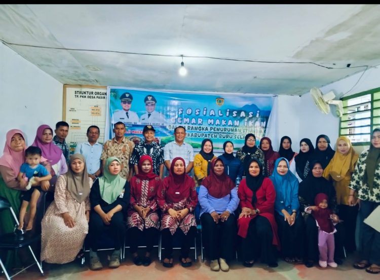 Dinas Perikanan Bersama TP PKK Bursel Gelar Sosialisasi Gemar Makan Ikan Untuk Menurunkan Stunting