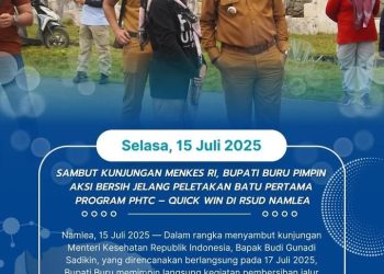 Bupati Buru Ikram Umasugi Pimpin  Aksi Bersih Sambut Peletakan Batu Pertama PHTC – Quick Win di RSUD Namlea