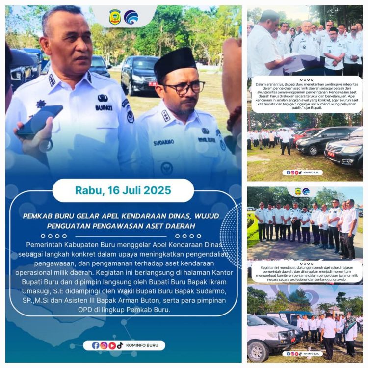 Pemkab Buru Gelar Apel Kendaraan Dinas Perkuat Pengawasan Aset Daerah, Ini Pesan Bupati Ini Arahan Bupati Ikram Umasugi