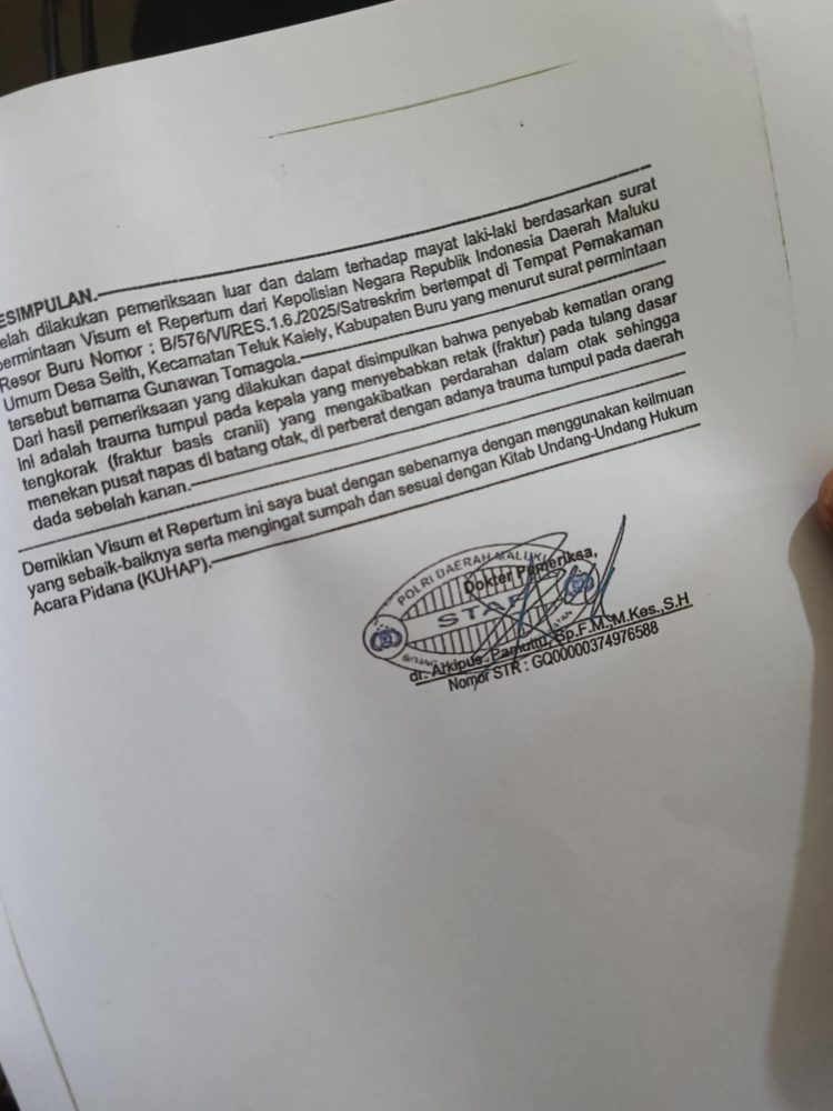 Advokat Jaidun Samoal : Hasil Otopsi Terbukti Gunawan Tomagola Tewas Karena Dianiaya