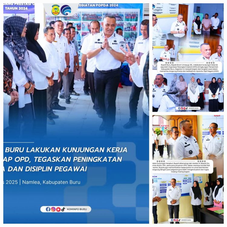 Bupati Buru Ikram Umasugi Sidak OPD Pantau Pelayanan Masyarakat Dan Kinerja PNS