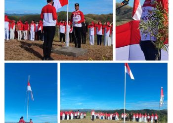 Anggota DPRD BURU Erwin Tanaya Jadi Irup HUT RI Ke-80 di Puncak Bukit Tatanggo