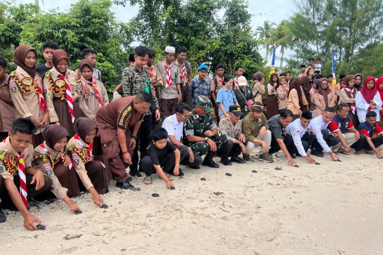 Dukung Konservasi Laut, Lapas Wahai Ikut Pelepasan Tukik Penyu Lekang