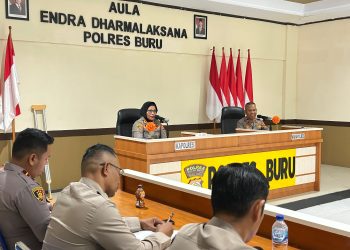 Kapolres Buru Pimpin Rapat Implementasi Empat Program Prioritas Kapolda Maluku