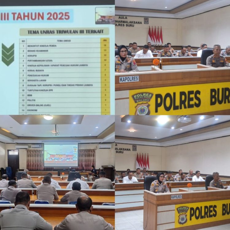 Kapolres Buru AKBP Sulastri Sukidjang, S.H., S.I.K., M.M. Ikuti Anev Mingguan Bersama Kapolda Maluku Secara Daring