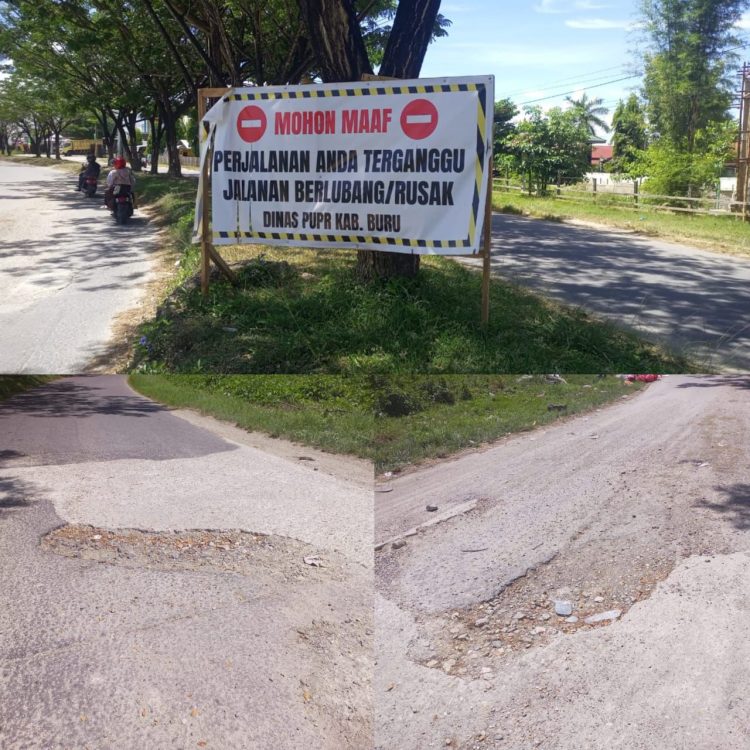 Jalan Tambal Sulam di Buru Kembali Rusak, Warga Pertanyakan Kualitas Perbaikan