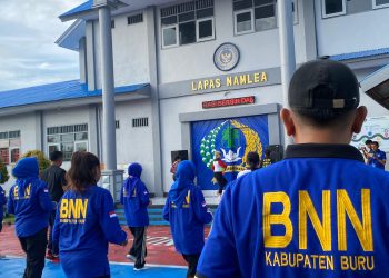 Gaungkan Semangat Anti Narkoba, Lapas Namlea – BNN Buru Gelar Senam Bersinar