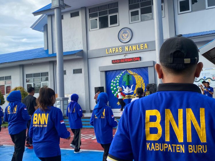 Gaungkan Semangat Anti Narkoba, Lapas Namlea – BNN Buru Gelar Senam Bersinar