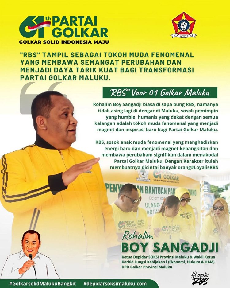 Selangkah Lagi R. Boy Sangadji Menakhodai Golkar Maluku