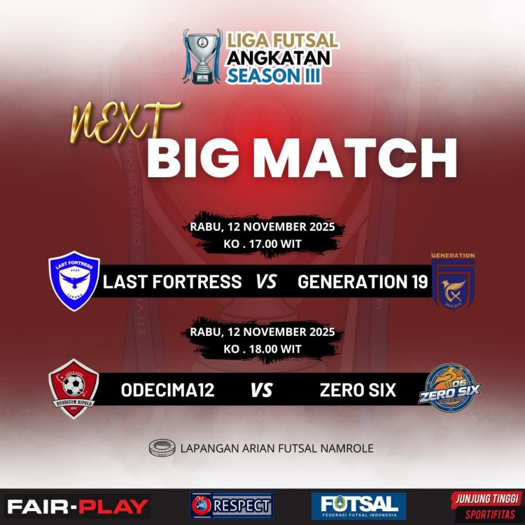 Tim Zero SIX/Angkatan 06 Optimis Raih Juara Liga Futsal Angkatan Season III 2026