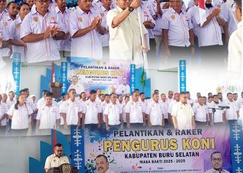 Bupati La Hamidi Resmi Jabat Ketua KONI Buru Selatan