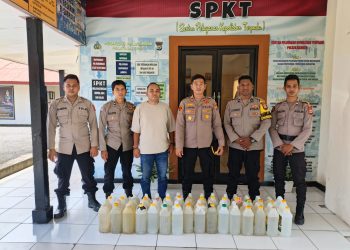 Polsek Namlea Amankan 160 Liter Sopi di Desa Jamilu dan Sanleko