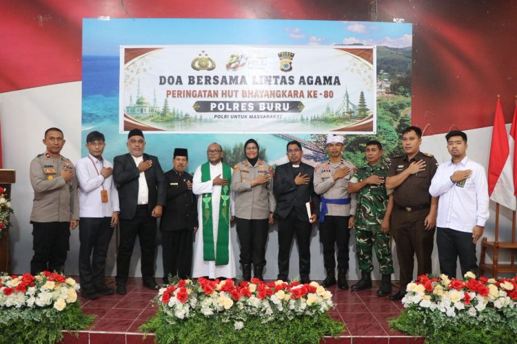 Sambut HUT Bhayangkara ke-80, Polres Buru Gelar Doa Bersama Lintas Agama