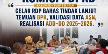 Komisi I DPRD Kabupaten Buru Selatan Gelar RDP Bahas Tindak Lanjut Temuan BPK, Validasi Data ASN, Realisasi ADD-DD 2025–2026