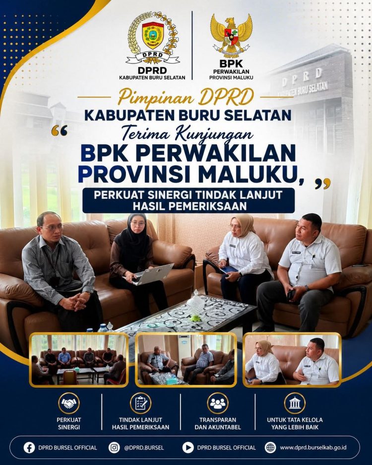 Pimpinan DPRD Buru Selatan Terima Kunjungan BPK Perwakilan Provinsi Maluku, Perkuat Sinergi Tindak Lanjut Hasil Pemeriksaan