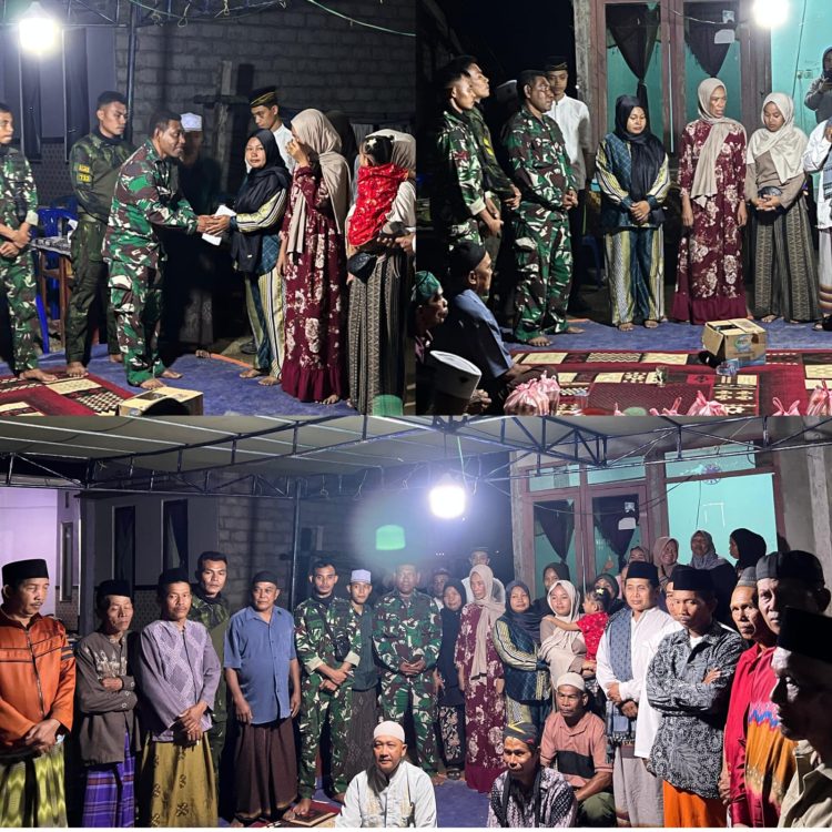 Wujud Kepedulian, Danki Yonif 733/Masariku Hadiri Malam Tahlilan dan Serahkan Bantuan kepada Keluarga Almarhum Soleman Papalia