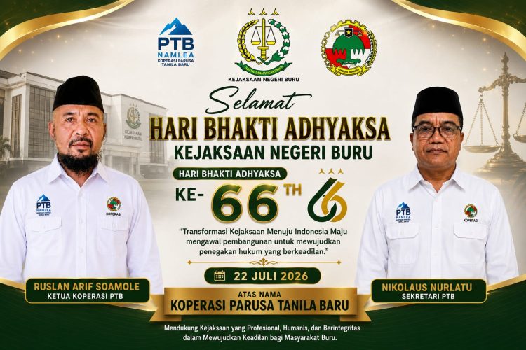 Koperasi PTB Ucapkan Selamat Hari Bhakti Adhyaksa ke-66, Dukung Kejaksaan Profesional dan Berintegritas
