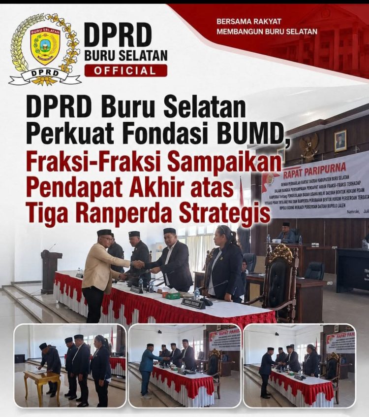 DPRD Buru Selatan Sepakati Tiga Ranperda Penguatan BUMD
