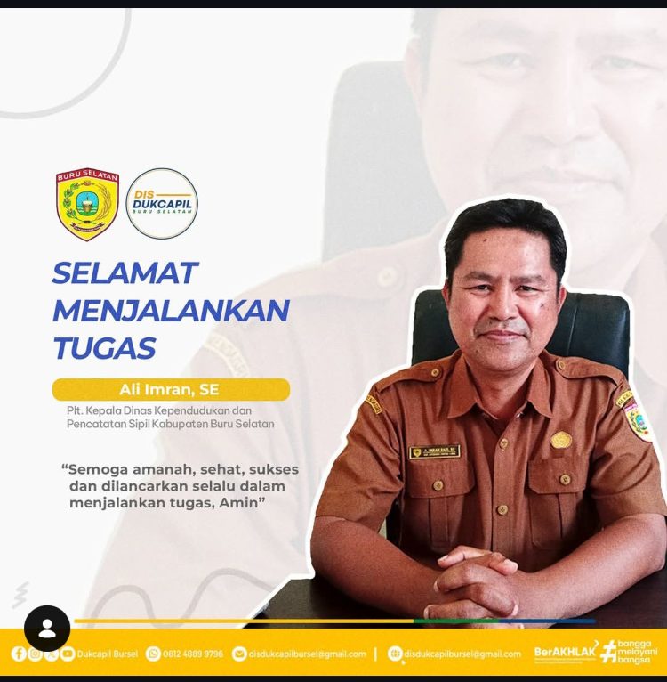Ali Imran Resmi Menjabat Plt. Kepala Disdukcapil Buru Selatan