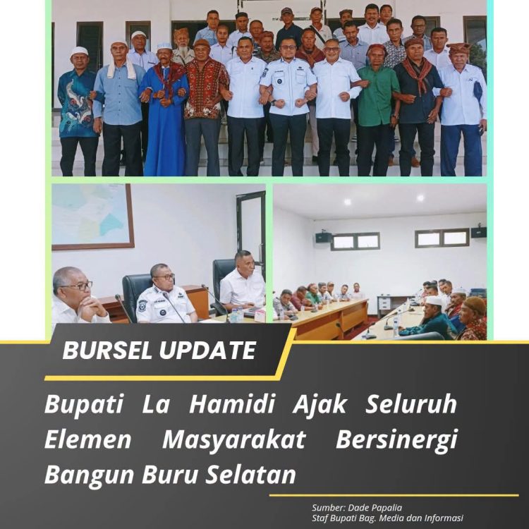 Bupati La Hamidi dan Wabup Gerson Rangkul Tokoh Adat, Agama dan Masyarakat Bersama Bangun Buru Selatan