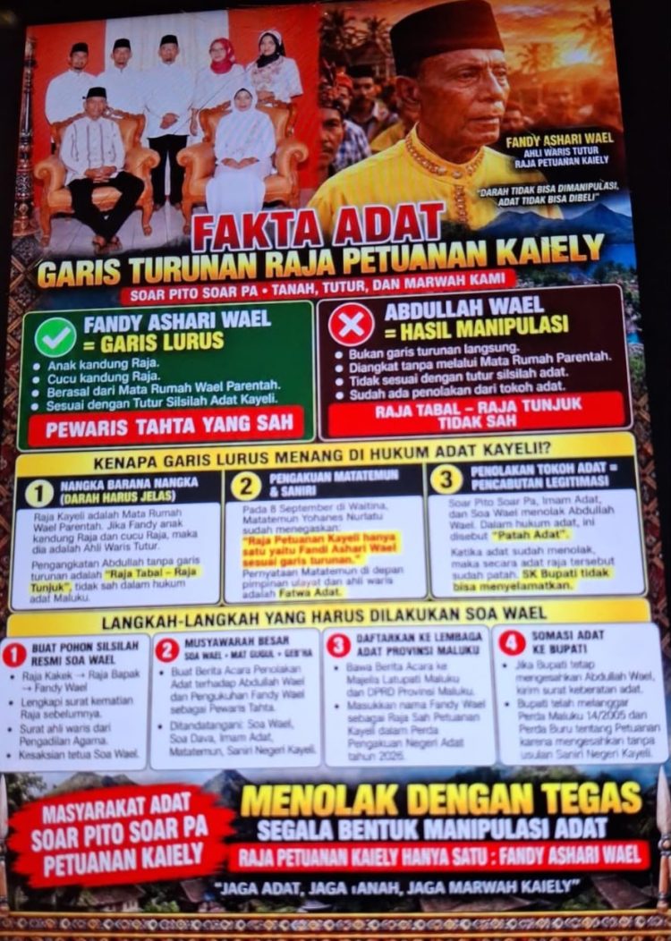 Latupati Maluku Ingatkan Bupati Buru: Jangan Terlalu Jauh Campuri Urusan Adat