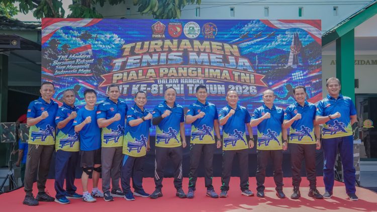 Semarak HUT Ke-81 TNI, Kodam XV/Pattimura Gelar Turnamen Tenis Meja Piala Panglima TNI