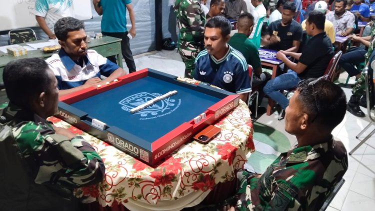 Semarak HUT ke-81 TNI, TNI dan Dispora Bersama Pengcab ORADO Bursel Gelar Turnamen Domino